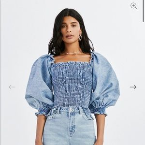 NEW - Never Worn - Something Navy - Smocked Long Sleeve Top